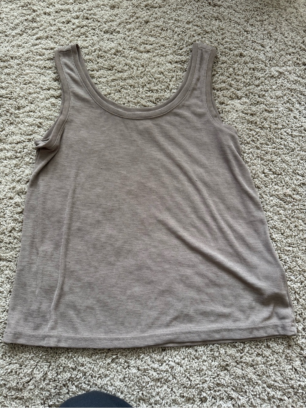 Madewell Taupe Scoop-Neck Ribbed Tank